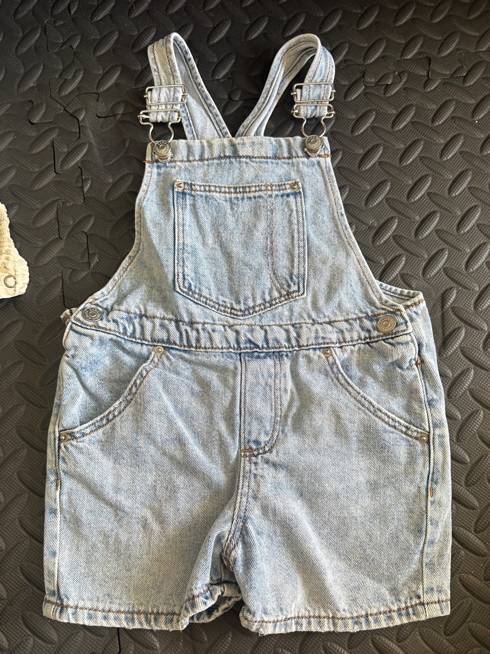Zara Light Blue Denim Short Overalls